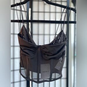 Small black mesh spaghetti straps forever 21 top